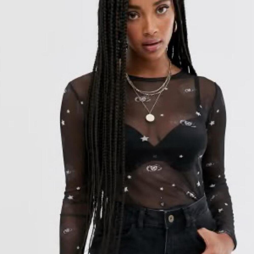 Daisy street mesh long sleeve